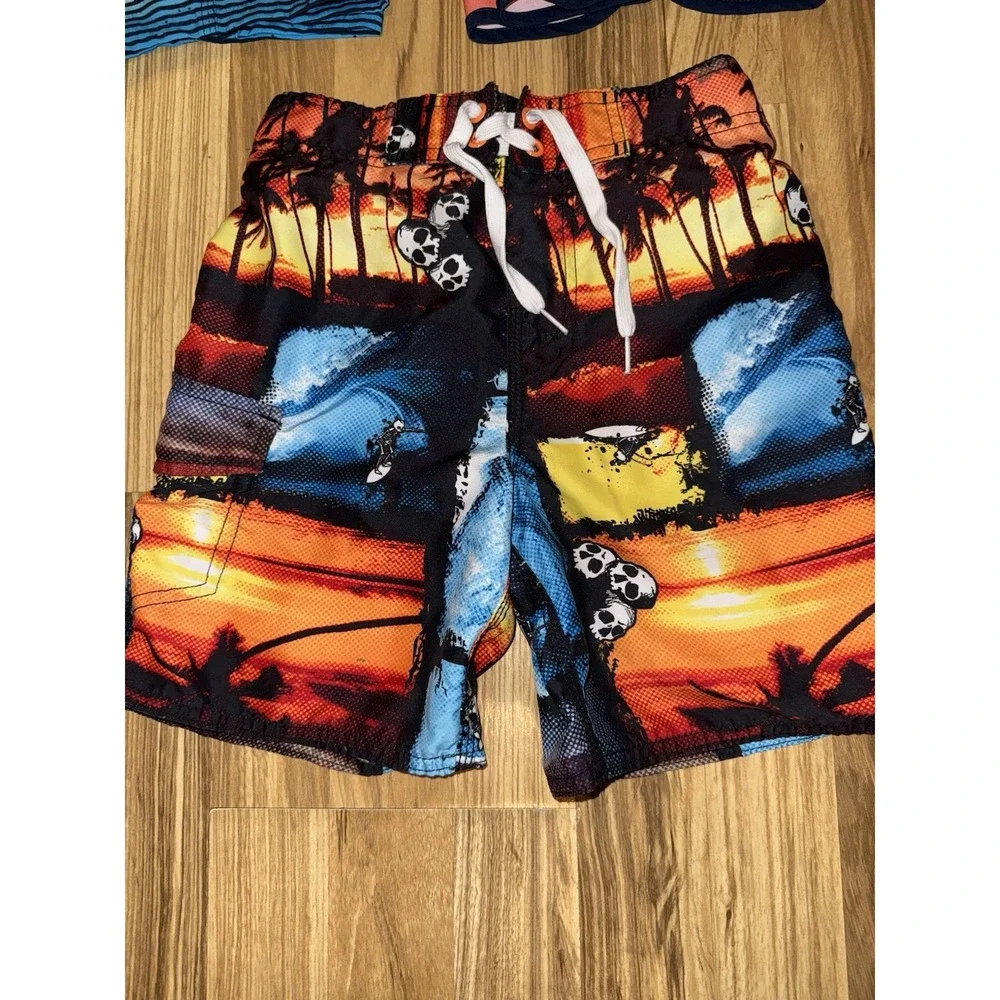 Joe Boxer Wonder Nation Boys Swim Trunks Y2K Sz 6/7 6‎ 7 Lot EUC Board Shorts